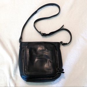 Vintage Fossil Black Leather Crossbody Purse